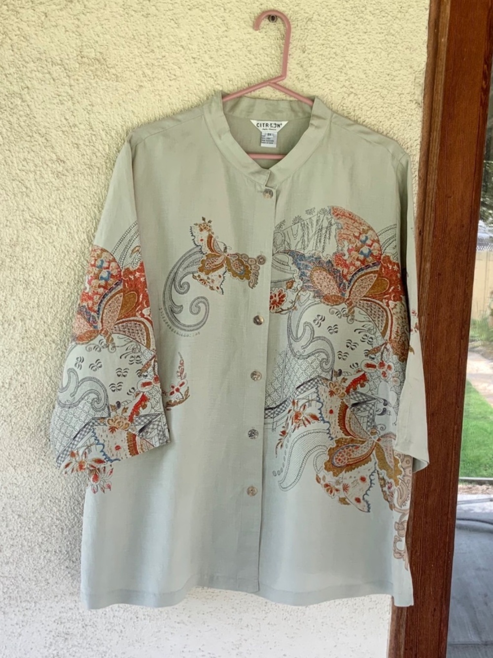 CITRON SILK AND LINEN TUNIC